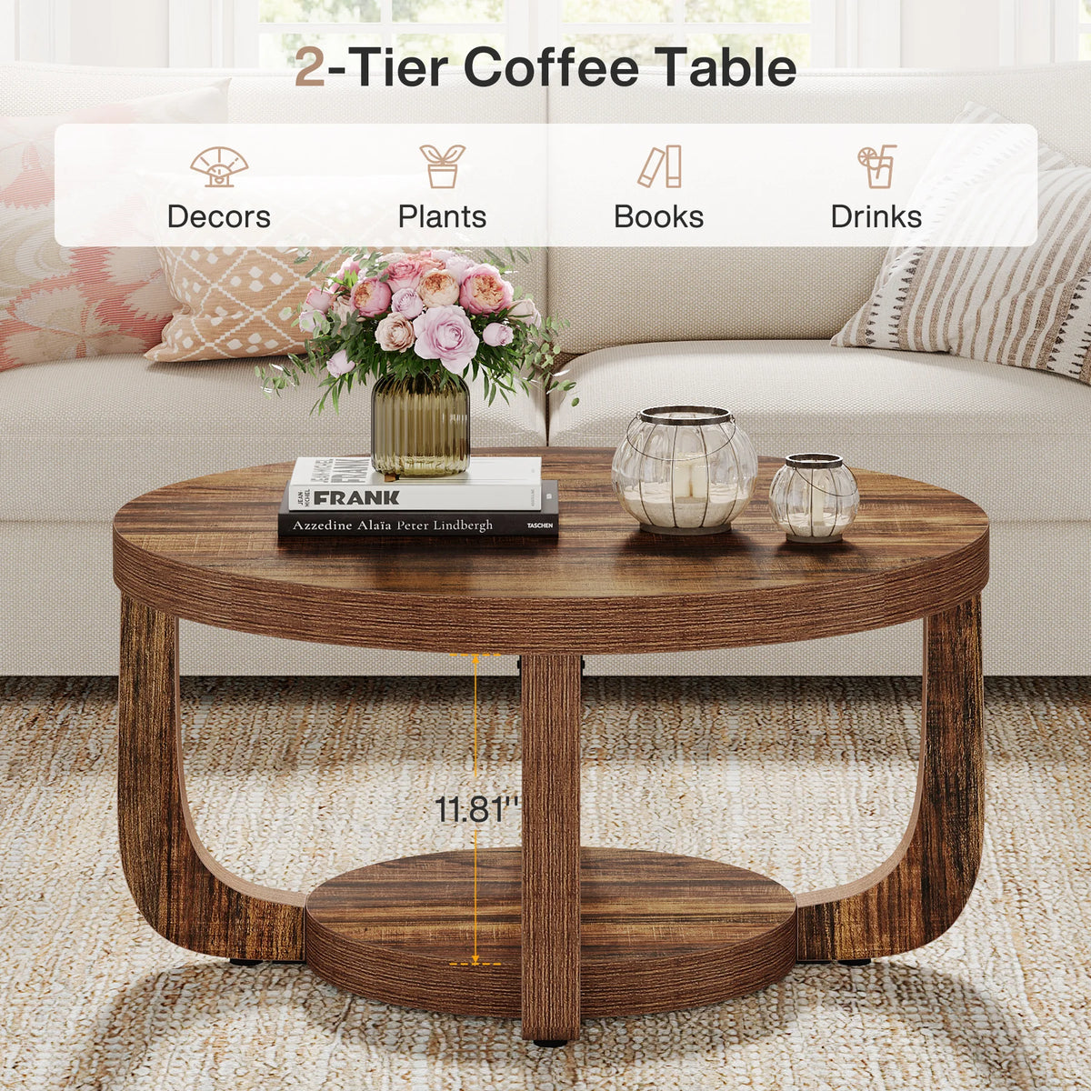 Modern Round 2-Tier Coffee Table