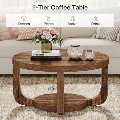 Modern Round 2-Tier Coffee Table