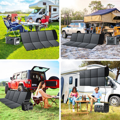 Portable 2048Wh Solar Generator and 400W Solar Panel