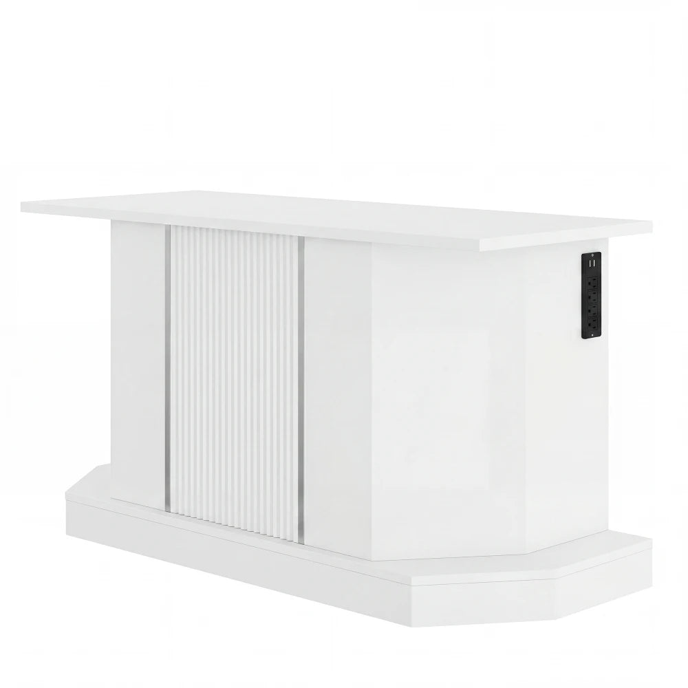 55-75 Gallon Fish Tank Stand with large Cabinet, Shelving, LED Lights, and Power Outlets