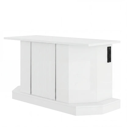55-75 Gallon Fish Tank Stand with large Cabinet, Shelving, LED Lights, and Power Outlets