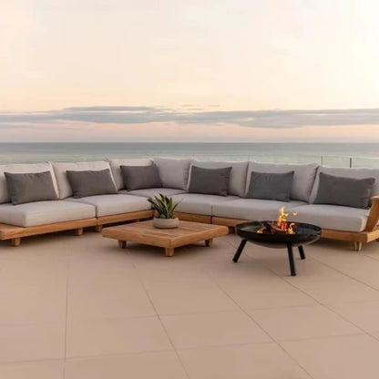 Stylish Outdoor Waterproof Solid Wood Teak Sofa Set