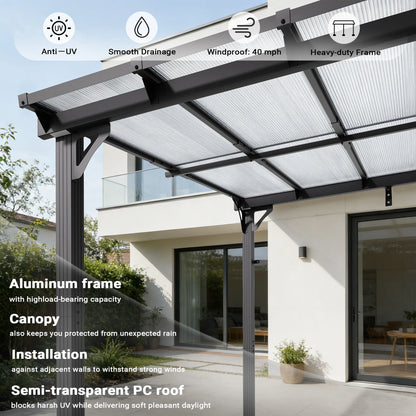 Wall-Mounted Gazebo with Aluminum Frame