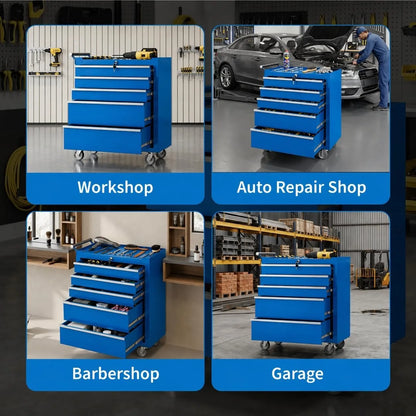 5 Drawer Rolling Tool Chest with Locking Tool Cabinet for your Garage Work Shop