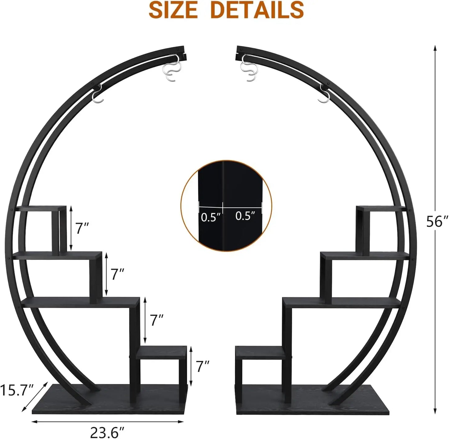 2 Half Moon 5-Tier Metal Plant Stands for your Indoor space