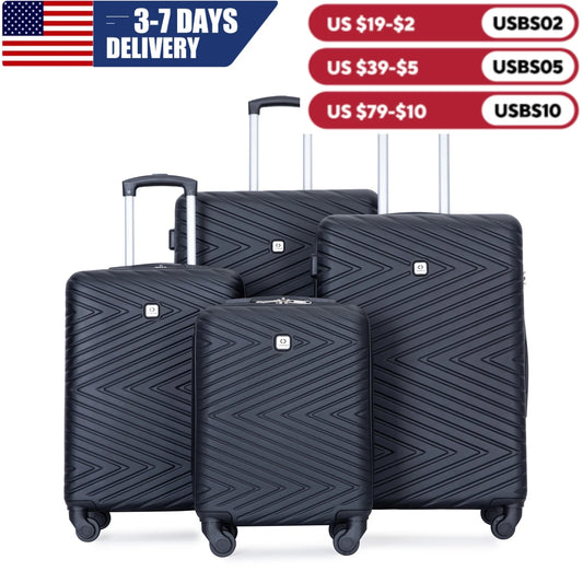 Luggage Set 4-Piece ABS Suitcase With Spinner Wheels