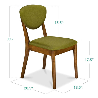 Set of 2 Modern Upholstered Wood Dining Chairs