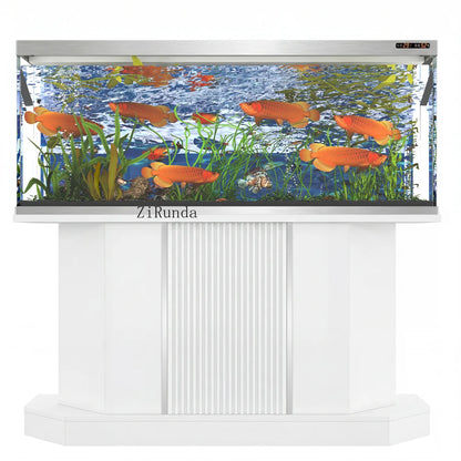 55-75 Gallon Fish Tank Stand with large Cabinet, Shelving, LED Lights, and Power Outlets