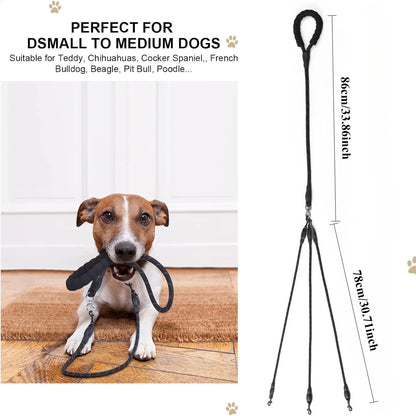Detachable 3-in-1 Triple Dog Leash with Padded Handle