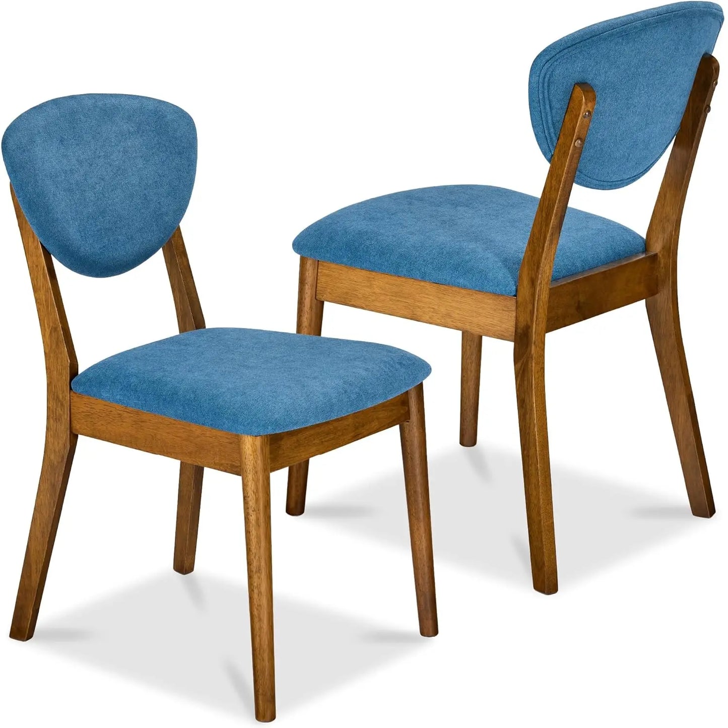 Set of 2 Modern Upholstered Wood Dining Chairs