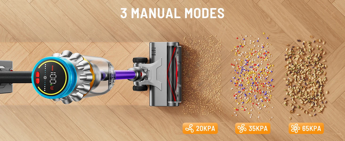 650W Cordless Vacuum Cleaner with attachments for Hardwood Flooring, Carpets, and Pet Hair