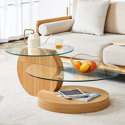 35" 3-Tier Design Tempered Glass Coffee Table for your Living Room