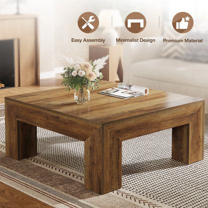 39.4-Inch Square Coffee Table for Living Room