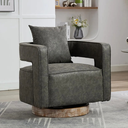 Open Back Barrel Swivel Chair