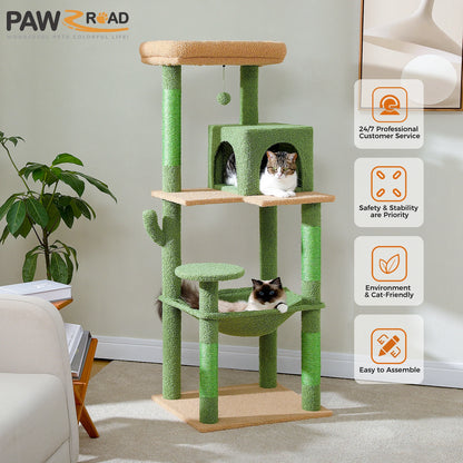 Cactus Cat Tree with 2 Door Condo