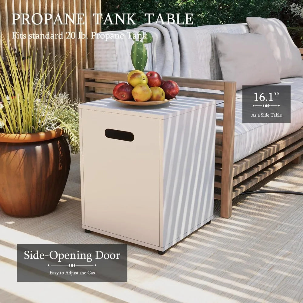 42-inch Round 50000 BTU Outdoor Propane Gas Fire Pit Table with Wind Guard