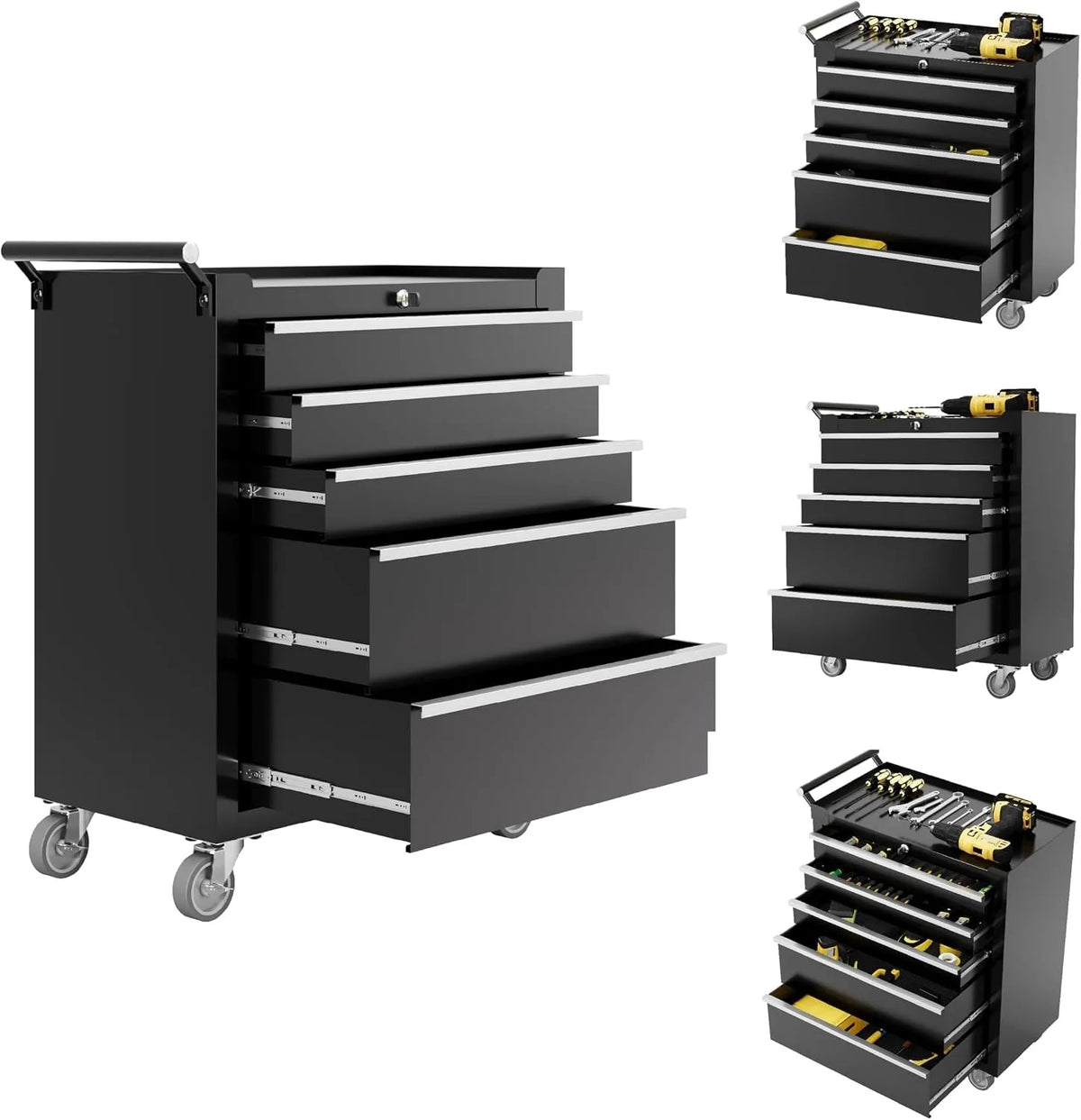 Rolling Heavy Duty Tool Chest with 5 Drawers and Locking Wheels