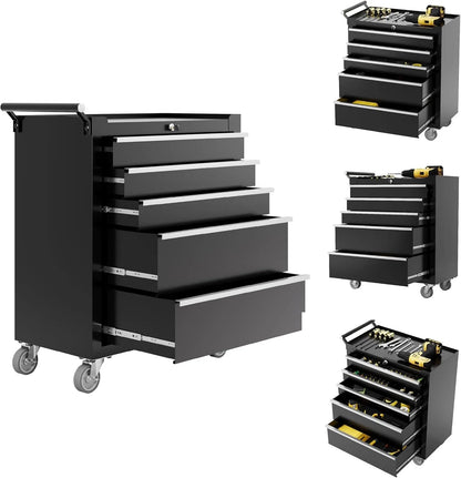 Rolling Heavy Duty Tool Chest with 5 Drawers and Locking Wheels