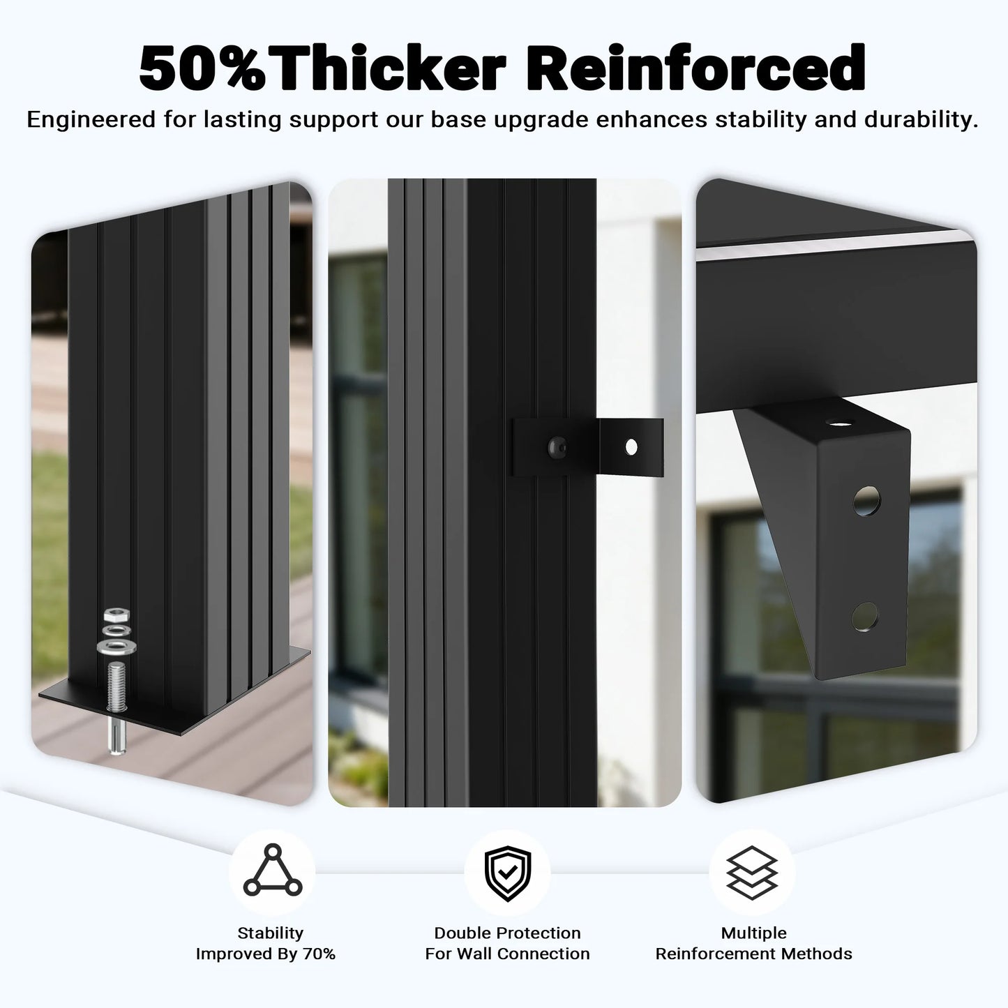 Wall-Mounted Gazebo with Aluminum Frame