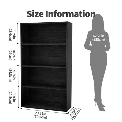 3 or 4 Tier Wooden Bookcase with Adjustable Shelves for your Storage needs in your Home