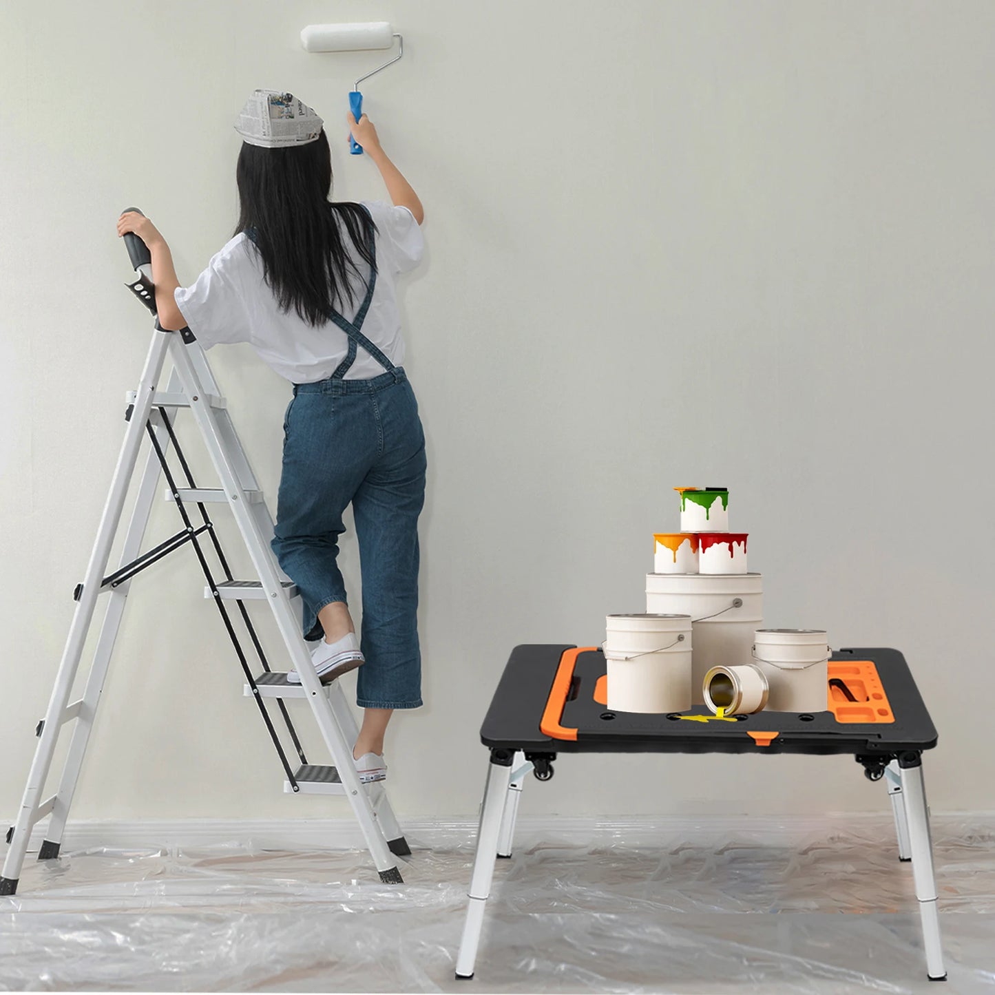 Space Saving 7-in-1 Multifunctional Folding Workbench and Hand Truck for all your DIY projects