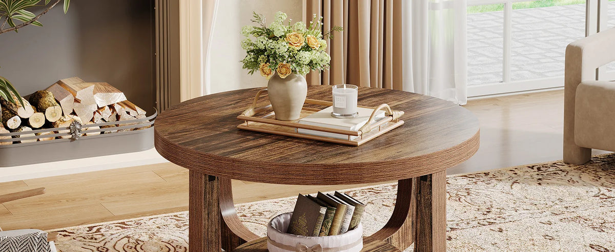 Modern Round 2-Tier Coffee Table