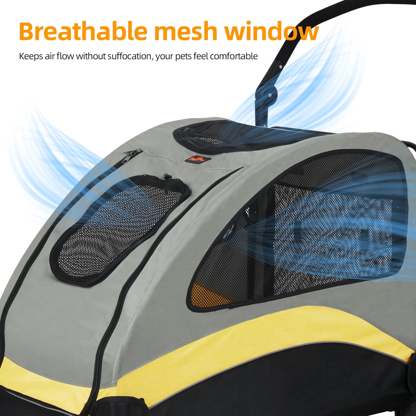 Foldable Large Dog Stroller with 4 Wheels