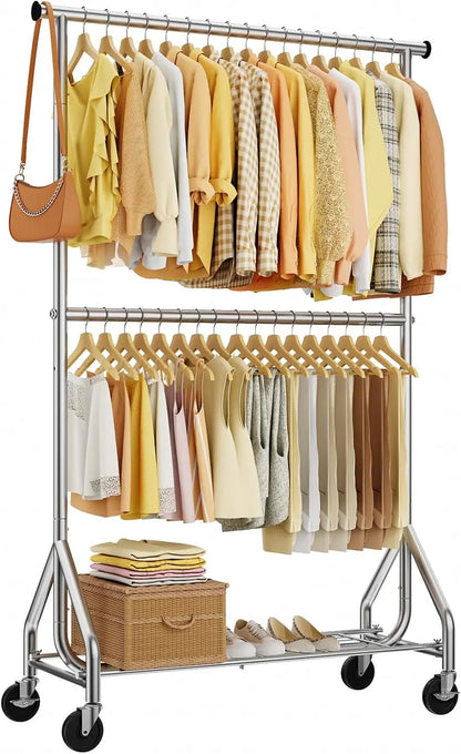 Adjustable Free Standing Garment Rolling Rack