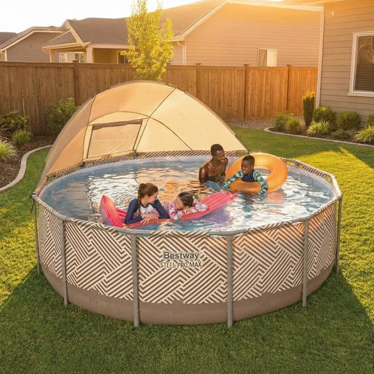 13ft Round Pool Set which Includes Cover, Canopy, Pump & Ladder