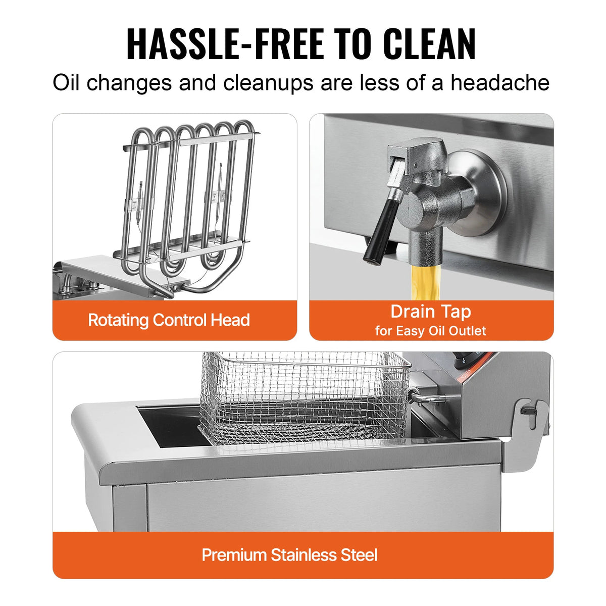 12L Electric Countertop Deep Fryer w/Dual Removable Tanks