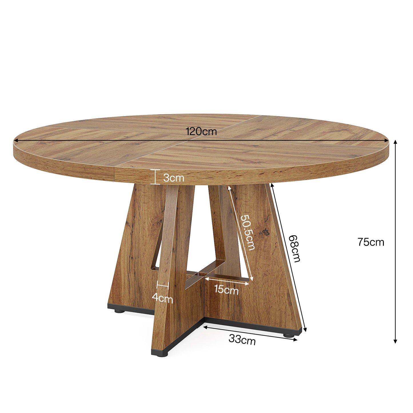 47 inch Round Dining Table for 4
