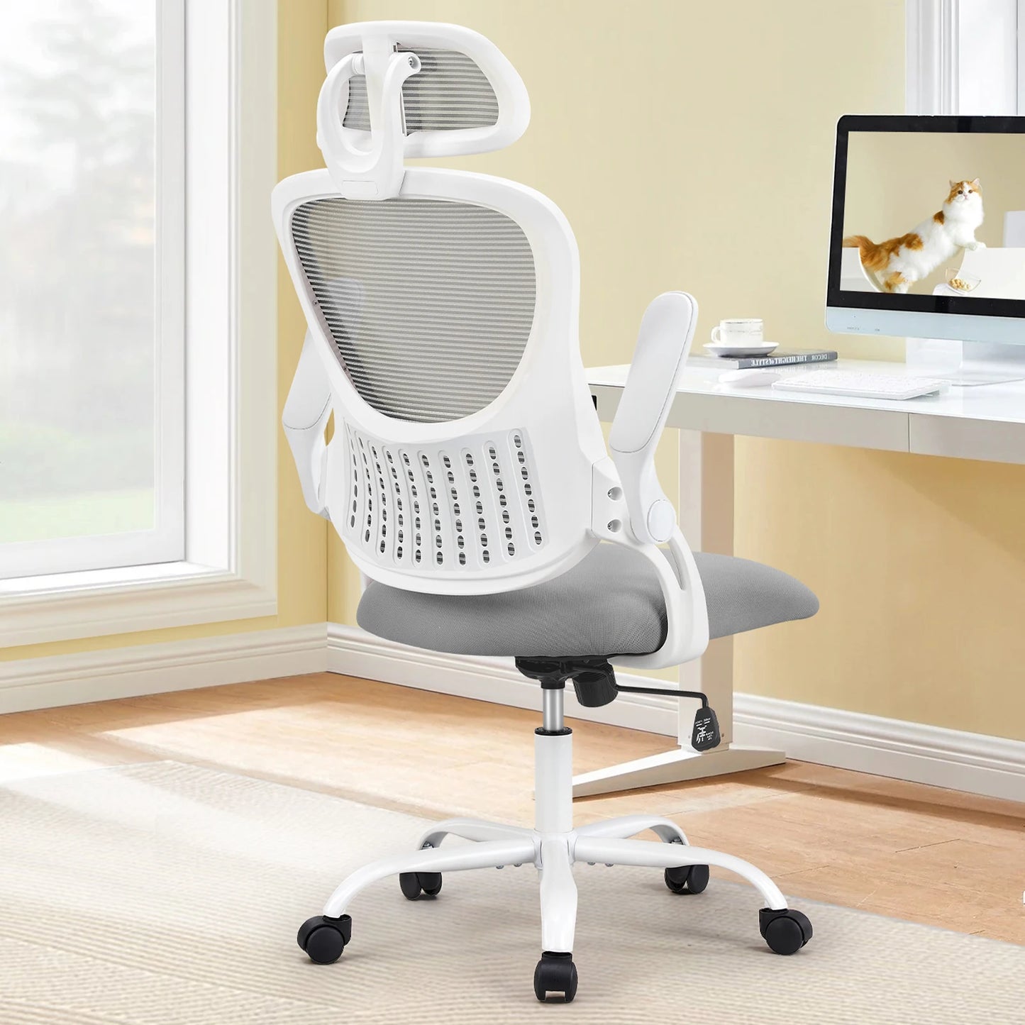 Mesh Ergonomic Office Computer Desk Chair with Adjustable Headrest