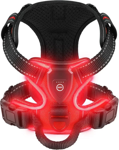 Rechargeable No Pull Led Harness for Dog, Cat, and Puppy