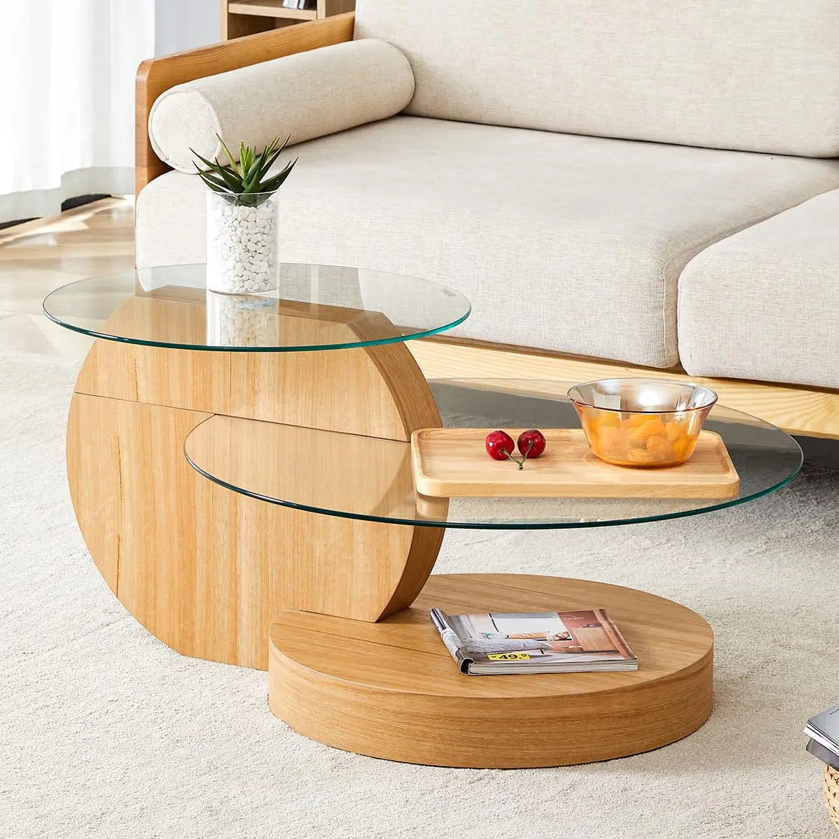 35" 3-Tier Design Tempered Glass Coffee Table for your Living Room