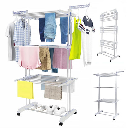 4-Tier Clothes Drying Rack with attached foldable brackets