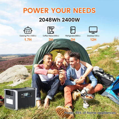 Portable 2048Wh Solar Generator and 400W Solar Panel
