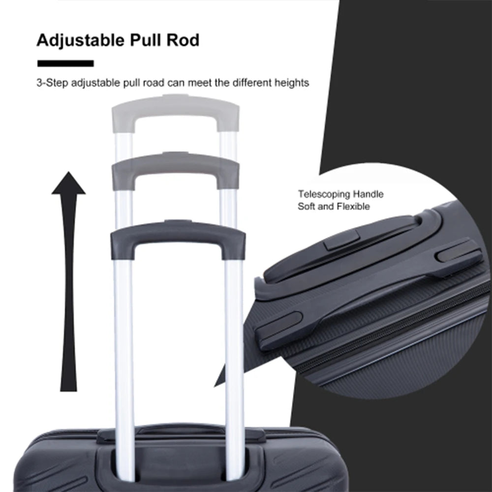 Luggage Set 4-Piece ABS Suitcase With Spinner Wheels