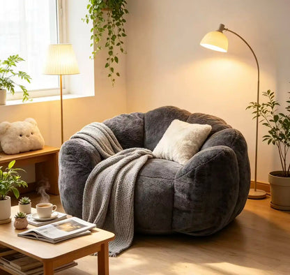 Large Velvet Petal Cloud Lounge Chair for Living Room or Bedroom