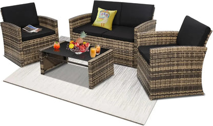 4 Piece Rattan Patio Set for your outdoor space