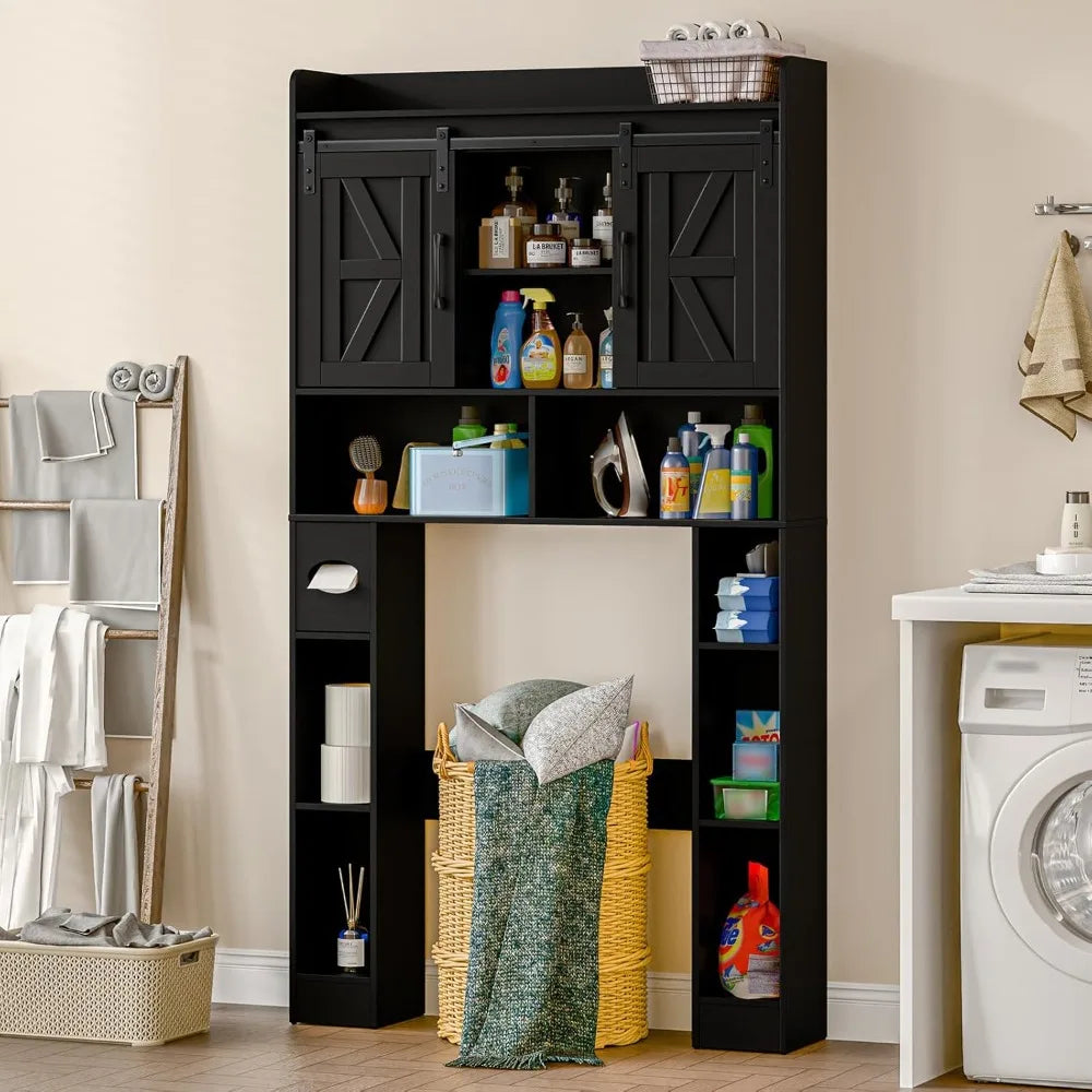 Over Toilet Storage Cabinet with Sliding Doors