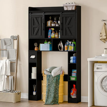 Over Toilet Storage Cabinet with Sliding Doors
