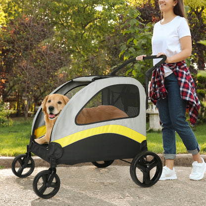 Foldable Large Dog Stroller with 4 Wheels