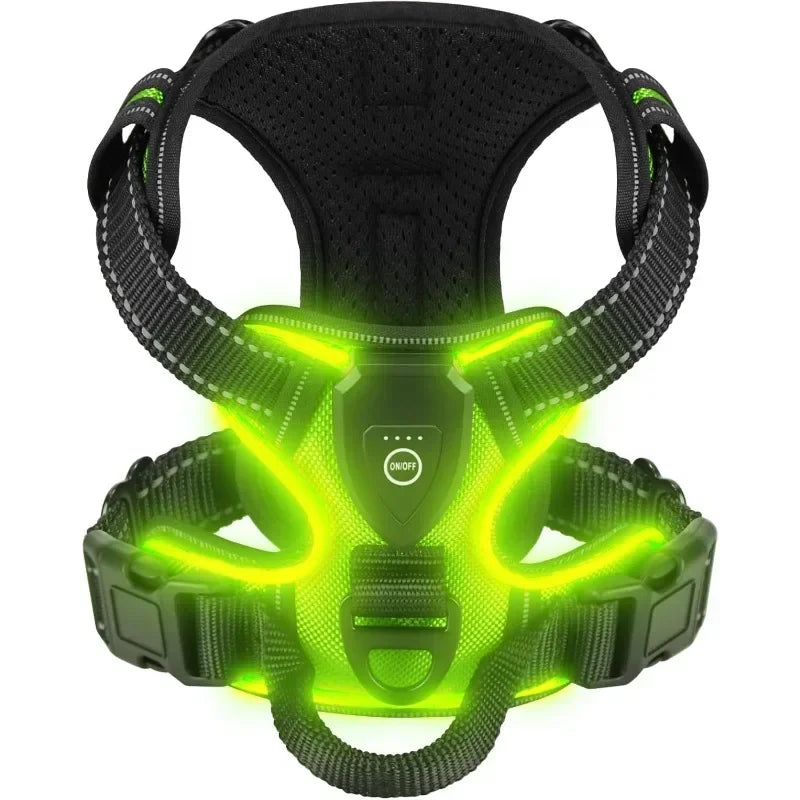 Rechargeable No Pull Led Harness for Dog, Cat, and Puppy