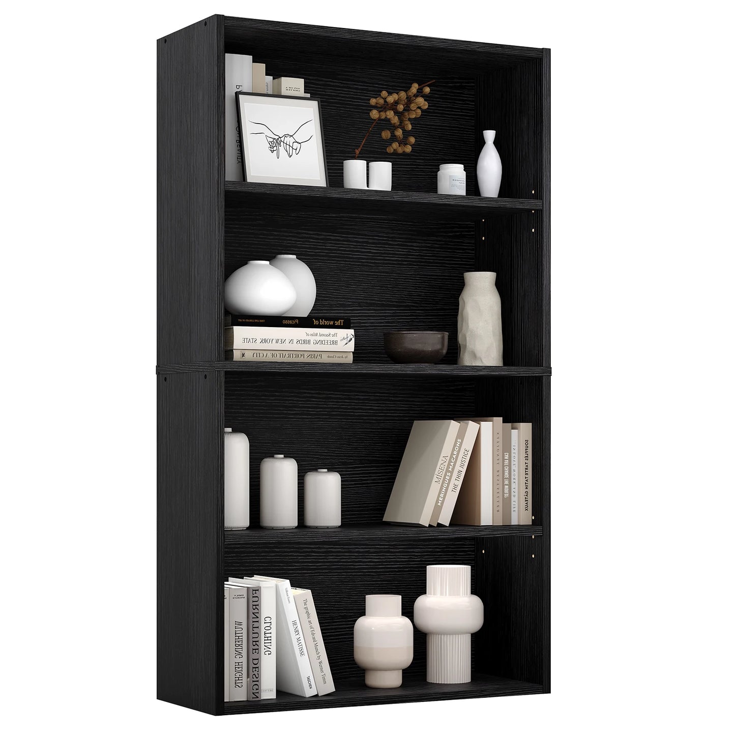 3 or 4 Tier Wooden Bookcase with Adjustable Shelves for your Storage needs in your Home