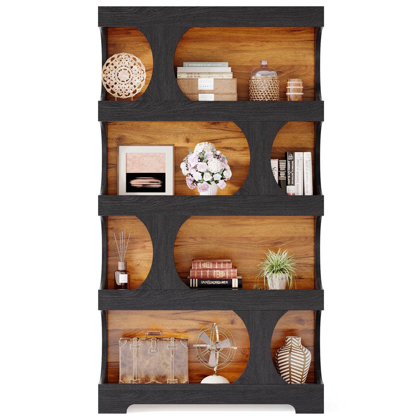 71" Tall  4-Tier Bookcase