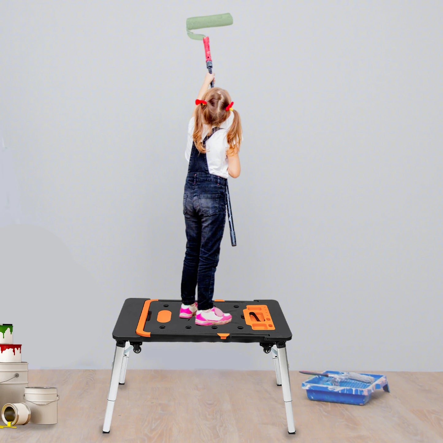 Space Saving 7-in-1 Multifunctional Folding Workbench and Hand Truck for all your DIY projects