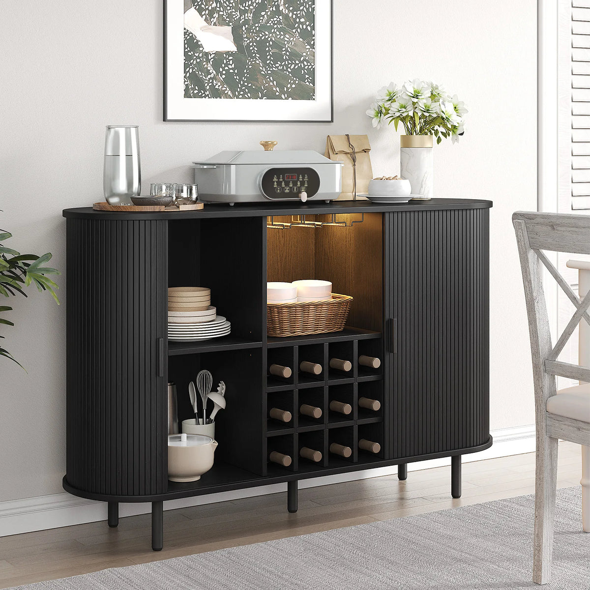 Buffet Cabinet with LED Light