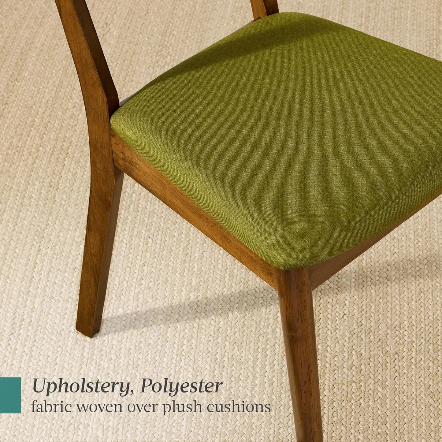 Set of 2 Modern Upholstered Wood Dining Chairs