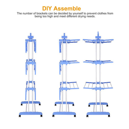4-Tier Clothes Drying Rack with attached foldable brackets