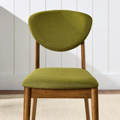 Set of 2 Modern Upholstered Wood Dining Chairs